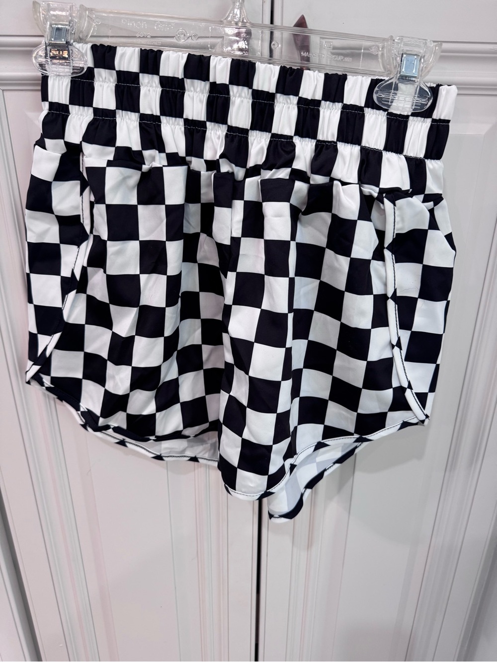 Black & White Checkerboard Athletic Shorts